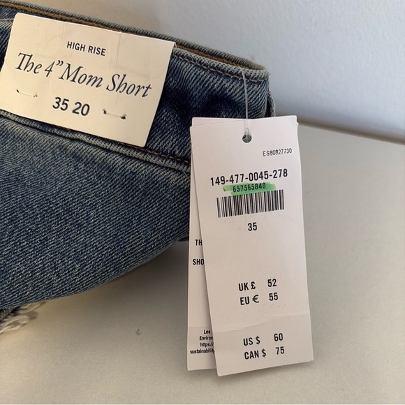 Abercrombie & Fitch the high rise 4” mom shorts NWT, sz 35 - Picture 13 of 13